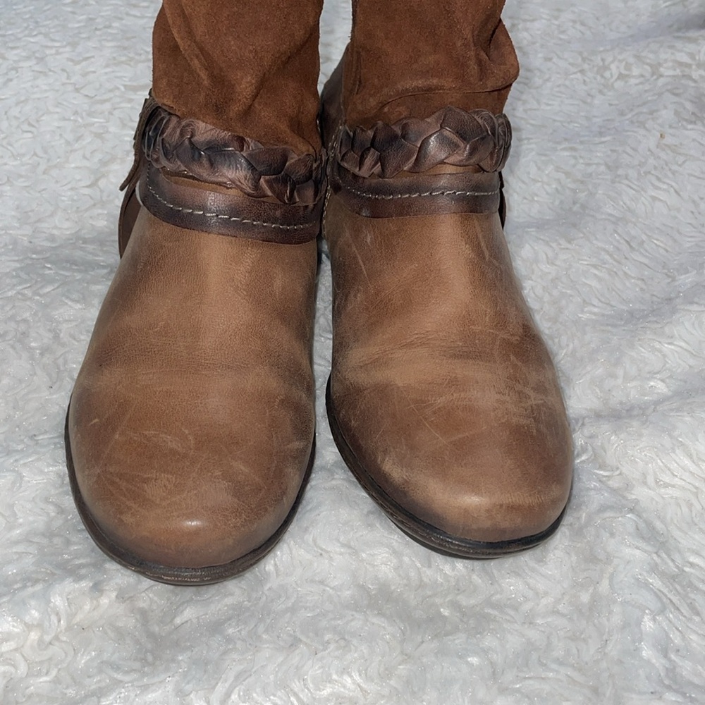 Pikolinos Women’s Brown Mid Calf Ankle Suede Leather Boots Buckles US 8-8.5 (39) - Picture 9 of 13